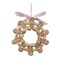 5.3” Pastel Color Hanging Gingerbread Wreath Ornament -Festive Christmas Décor